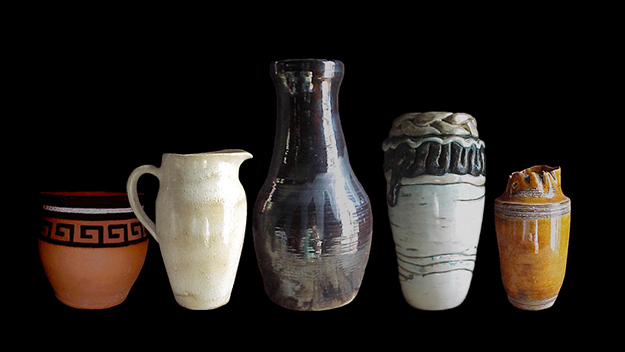 See a variety of thrown pottery and hand coiled porcelain and terracotta work by Shelly Solberg at Vue Fine Art & Design