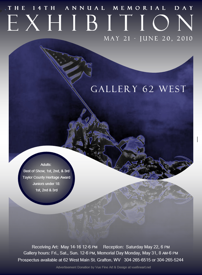 Shelly Solberg's 2010 Memorial Day Exhibit Prospectus Entry Form c/o TCAC, the Taylor County Arts Council at Gallery 62 West in Grafton WV. Courtesy of Vue Fine Art & Design