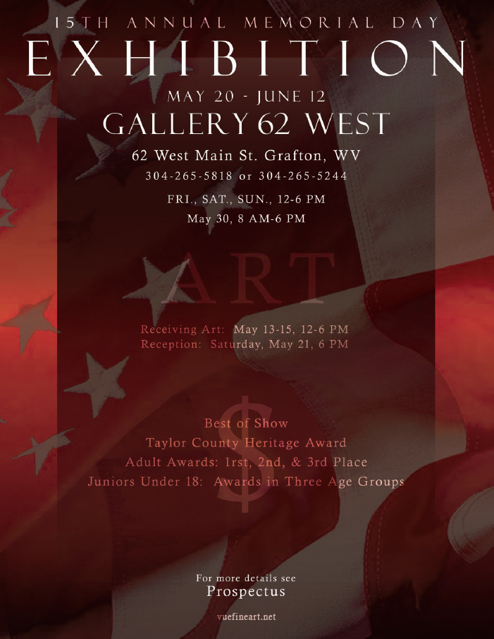 Gallery 62 West 2011 Annual Memorial Day Exhibit Call for Artists & Public Invitation from Shelly L. Solberg & TCAC the Taylor County Arts Council