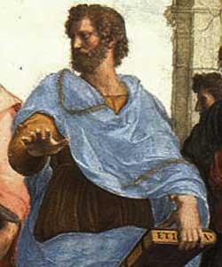 Aristotle detail in the School of Athens