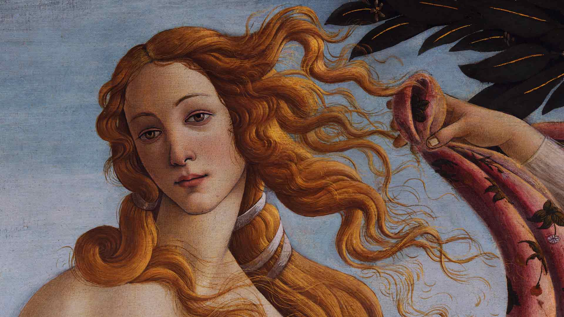 Detail of Venus in The Birth of Venus by Sandro Botticelli at the Uffizi Gallery, Florence, Italy (CC0 1.0)